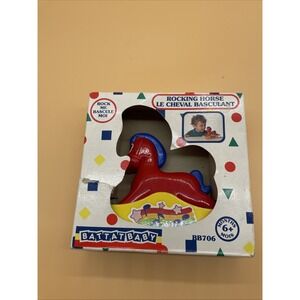 Vintage 1991 Battat Baby Rocking Horse Music‎ Red/ Blue